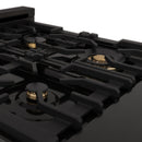 ZLINE Autograph Edition 36" 4.6 cu. ft. Dual Fuel Range with Gas Stove and Electric Oven in Black Stainless Steel with Accents