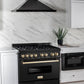 ZLINE Autograph Edition 36" 4.6 cu. ft. Dual Fuel Range with Gas Stove and Electric Oven in Black Stainless Steel with Accents