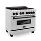 ZLINE Autograph Edition 36" 4.6 cu. ft. Dual Fuel Range with Gas Stove and Electric Oven in DuraSnow Stainless Steel with Accents