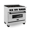 ZLINE Autograph Edition 36" 4.6 cu. ft. Dual Fuel Range with Gas Stove and Electric Oven in DuraSnow Stainless Steel with Accents