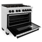 ZLINE Autograph Edition 36" 4.6 cu. ft. Dual Fuel Range with Gas Stove and Electric Oven in DuraSnow Stainless Steel with Accents
