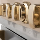 ZLINE Autograph Edition 36" 4.6 cu. ft. Dual Fuel Range with Gas Stove and Electric Oven in DuraSnow Stainless Steel with Accents