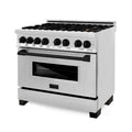 ZLINE Autograph Edition 36" 4.6 cu. ft. Dual Fuel Range with Gas Stove and Electric Oven in Stainless Steel with Accents