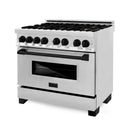 ZLINE Autograph Edition 36" 4.6 cu. ft. Dual Fuel Range with Gas Stove and Electric Oven in Stainless Steel with Accents