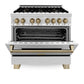 ZLINE Autograph Edition 36" 4.6 cu. ft. Dual Fuel Range with Gas Stove and Electric Oven in Stainless Steel with Accents