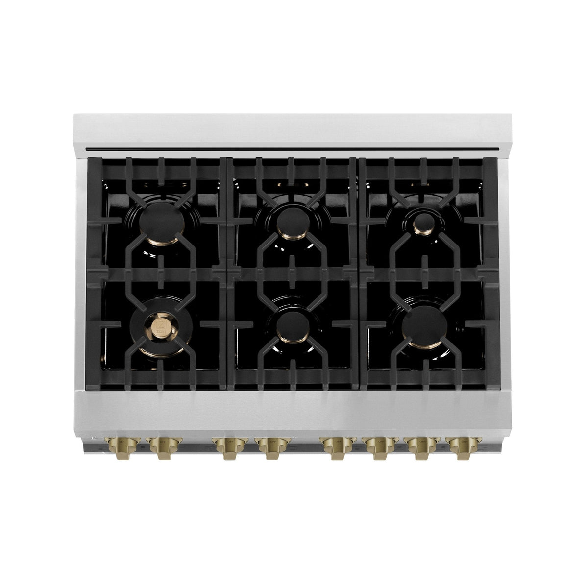 ZLINE Autograph Edition 36" 4.6 cu. ft. Dual Fuel Range with Gas Stove and Electric Oven in Stainless Steel with Accents
