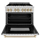 ZLINE Autograph Edition 36" 4.6 cu. ft. Dual Fuel Range with Gas Stove and Electric Oven in Stainless Steel with Accents