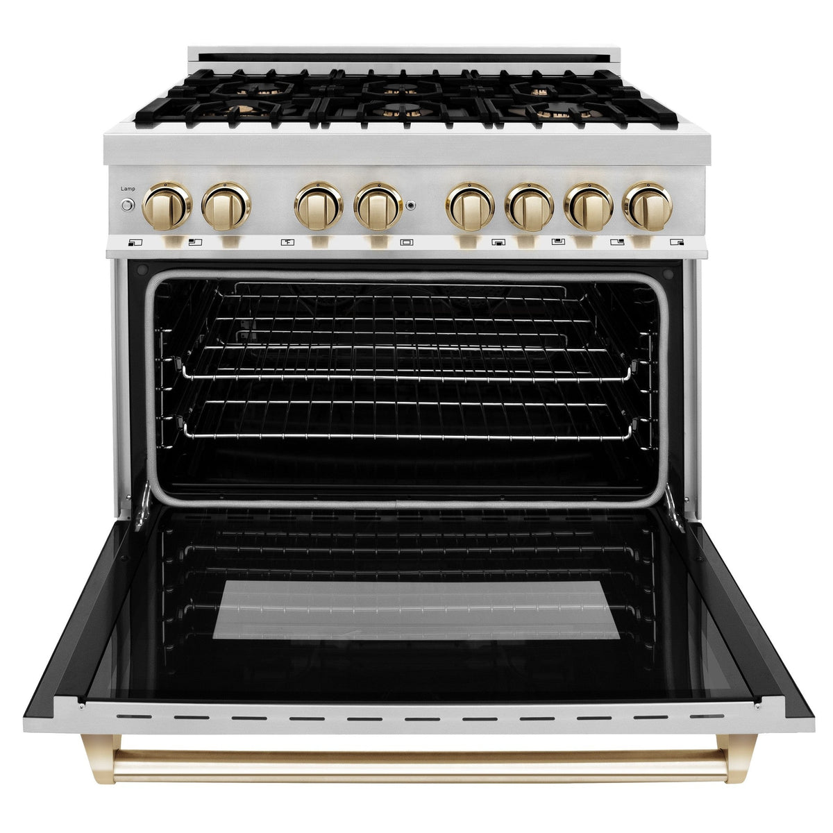 ZLINE Autograph Edition 36" 4.6 cu. ft. Dual Fuel Range with Gas Stove and Electric Oven in Stainless Steel with Accents