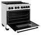 ZLINE Autograph Edition 36" 4.6 cu. ft. Dual Fuel Range with Gas Stove and Electric Oven in Stainless Steel with White Matte Door and Accents