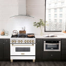 ZLINE Autograph Edition 36" 4.6 cu. ft. Dual Fuel Range with Gas Stove and Electric Oven in Stainless Steel with White Matte Door and Accents
