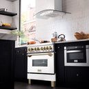 ZLINE Autograph Edition 36" 4.6 cu. ft. Dual Fuel Range with Gas Stove and Electric Oven in Stainless Steel with White Matte Door and Accents
