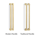 ZLINE Autograph Edition 36-Inch 21.6 cu. ft 4-Door French Door Refrigerator with Water and Ice Dispenser in Black Stainless Steel with Polished Gold Square Handles RFMZ-W-36-BS-FG