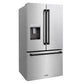 ZLINE Autograph Edition 36-Inch 28.9 cu. ft. Standard-Depth French Door External Water Dispenser Refrigerator with Dual Ice Maker in Fingerprint Resistant Stainless Steel and Matte Black Handles RSMZ-W-36-MB
