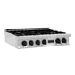 ZLINE Autograph Edition 36" Porcelain Rangetop with 6 Gas Burners in Dura Snow Stainless Steel With Accents