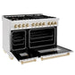 ZLINE Autograph Edition 48" 6.0 cu. ft. Dual Fuel Range with Gas Stove and Electric Oven in DuraSnow Stainless Steel with Accents