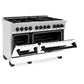 ZLINE Autograph Edition 48" 6.0 cu. ft. Dual Fuel Range with Gas Stove and Electric Oven in DuraSnow Stainless Steel with White Matte Door with Accents