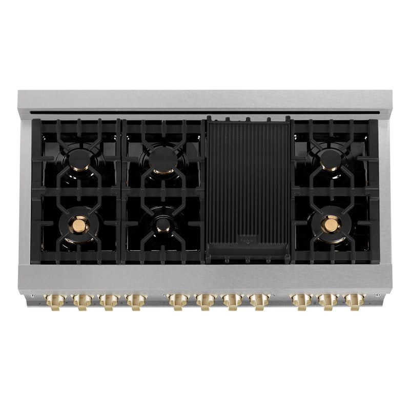 ZLINE Autograph Edition 48" 6.0 cu. ft. Dual Fuel Range with Gas Stove and Electric Oven in DuraSnow Stainless Steel with White Matte Door with Accents