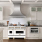 ZLINE Autograph Edition 48" 6.0 cu. ft. Dual Fuel Range with Gas Stove and Electric Oven in DuraSnow Stainless Steel with White Matte Door with Accents