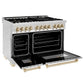ZLINE Autograph Edition 48" 6.0 cu. ft. Dual Fuel Range with Gas Stove and Electric Oven in Stainless Steel with Accents