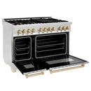 ZLINE Autograph Edition 48" 6.0 cu. ft. Dual Fuel Range with Gas Stove and Electric Oven in Stainless Steel with Accents