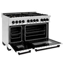 ZLINE Autograph Edition 48" 6.0 cu. ft. Dual Fuel Range with Gas Stove and Electric Oven in Stainless Steel with White Matte Door and Accents