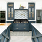 ZLINE Autograph Edition 48" Porcelain Rangetop with 7 Gas Burners in Black Stainless Steel With Accents