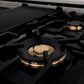 ZLINE Autograph Edition 48" Porcelain Rangetop with 7 Gas Burners in Dura Snow Stainless Steel With Accents