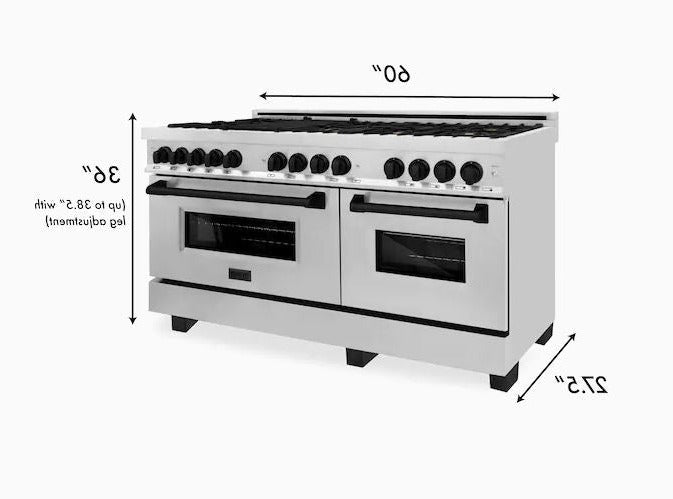 ZLINE Autograph Edition 60" 7.4 cu. ft. Dual Fuel Range with Gas Stove and Electric Oven in Stainless Steel with Accents