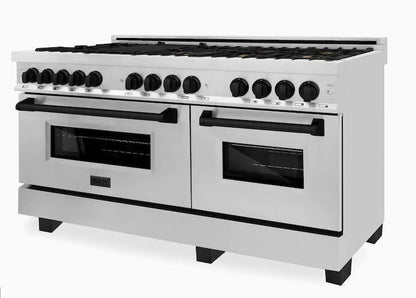 ZLINE Autograph Edition 60" 7.4 cu. ft. Dual Fuel Range with Gas Stove and Electric Oven in Stainless Steel with Accents