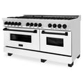 ZLINE Autograph Edition 60" 7.4 cu. ft. Dual Fuel Range with Gas Stove and Electric Oven in Stainless Steel with White Matte Door and Accents
