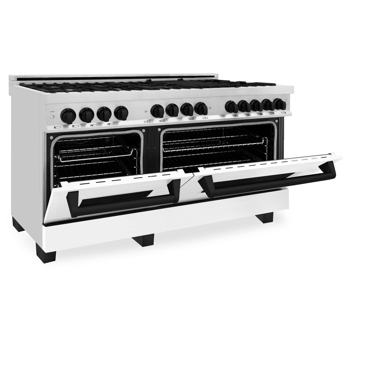 ZLINE Autograph Edition 60" 7.4 cu. ft. Dual Fuel Range with Gas Stove and Electric Oven in Stainless Steel with White Matte Door and Accents