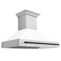 ZLINE Autograph Edition Stainless Steel Range Hood with White Matte Shell and Matte Black Handle