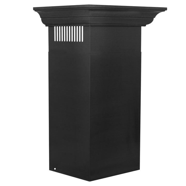 ZLINE Convertible Vent Wall Mount Range Hood in Black Stainless Steel with Crown Molding BSKBNCRN