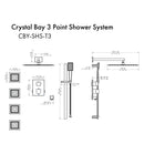 ZLINE Crystal Bay Thermostatic Shower System with Body Jets