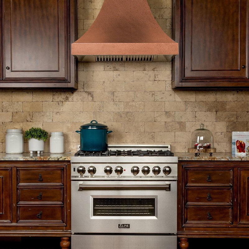 ZLINE Designer Series Hand-Hammered Copper Finish Wall Range Hood -