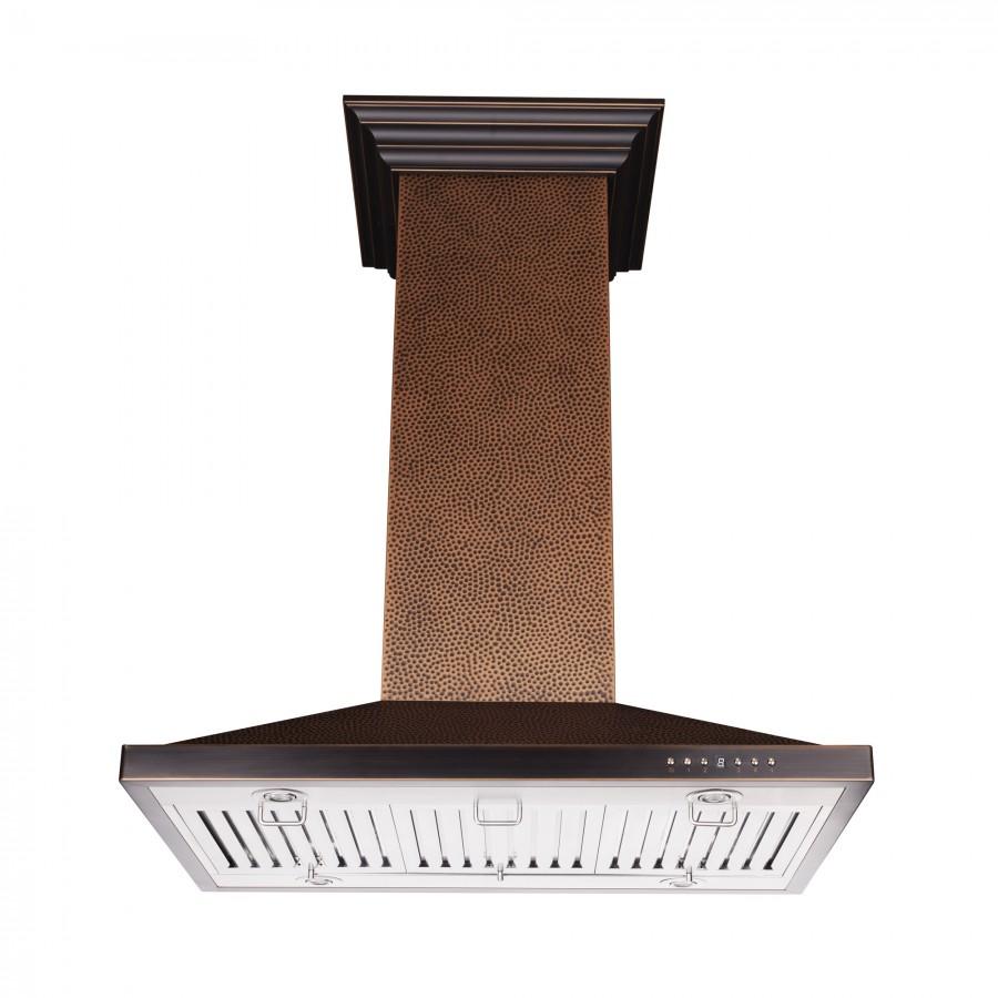 ZLINE Designer Series Hand Hammered Copper Island Mount Range Hood