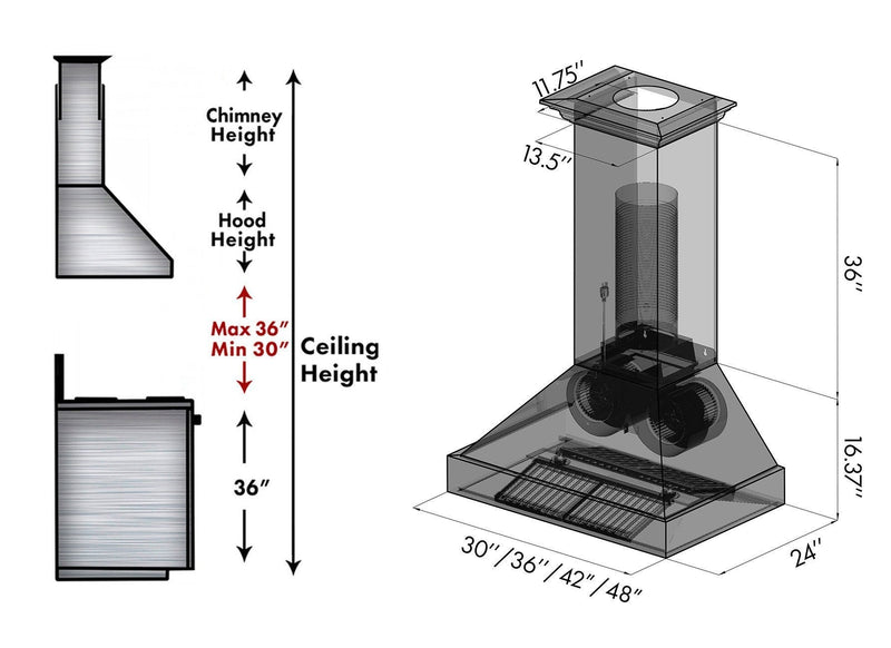 ZLINE Designer Series Wall Mount Range Hood