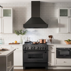 ZLINE Ducted Vent Black Stainless Steel Wall Mount Range Hood BS655N