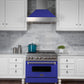 ZLINE DuraSnow Stainless Steel Range Hood with Blue Matte Shell 