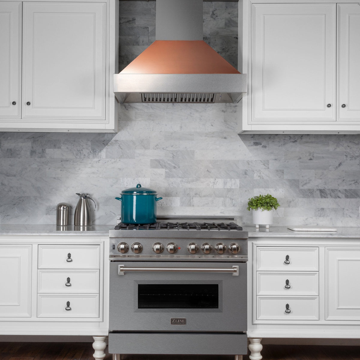 ZLINE DuraSnow Stainless Steel Range Hood with Copper Shell 