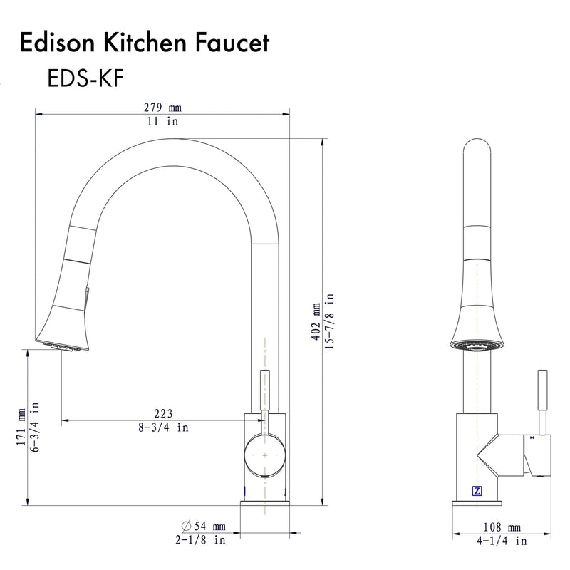 ZLINE Edison Kitchen Faucet with Color Options