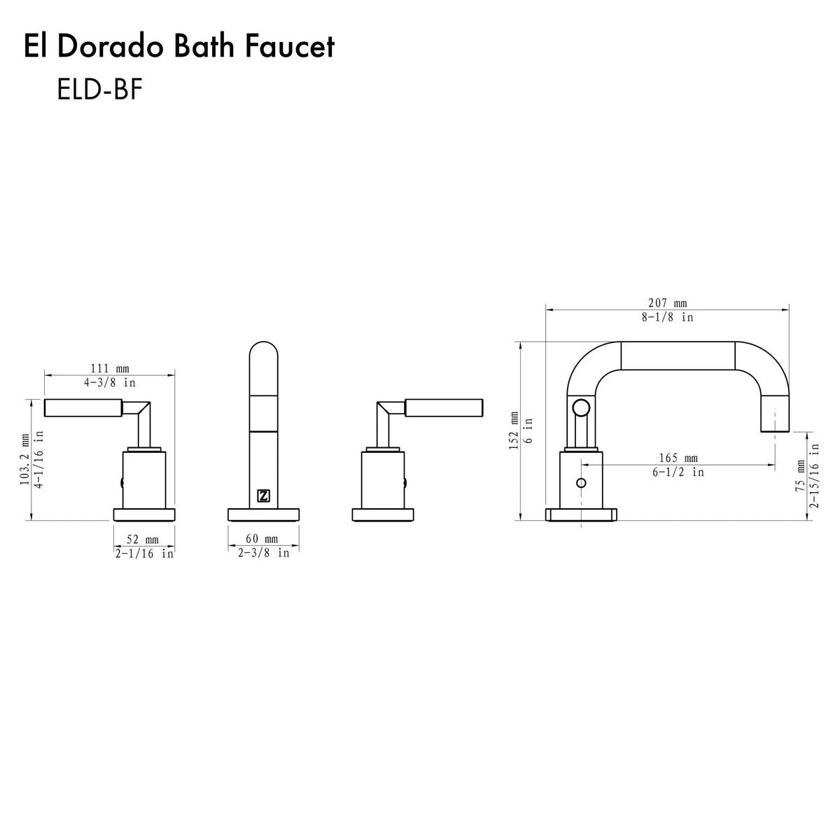ZLINE El Dorado Bath Faucet with Color Options