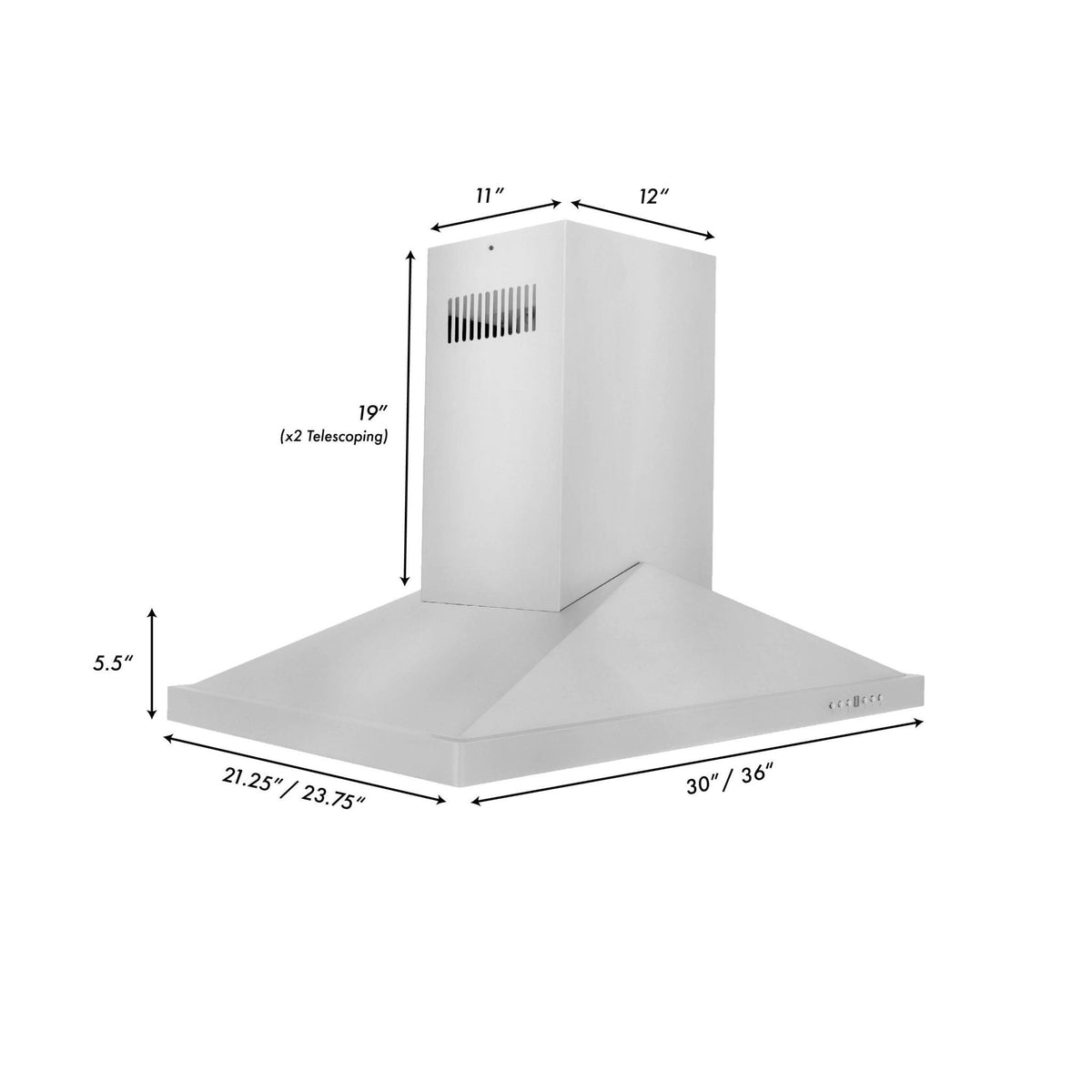 ZLINE Island Mount Range Hood in Stainless Steel