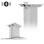Products ZLINE Island Mount Range Hood in Stainless Steel with Built-in CrownSound‚ Bluetooth Speakers