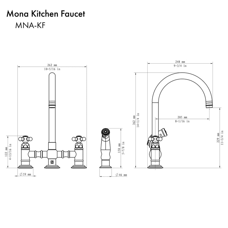ZLINE Mona Kitchen Faucet with Color Options 