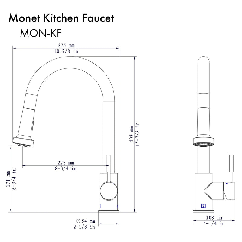 ZLINE Monet Kitchen Faucet with Color Options