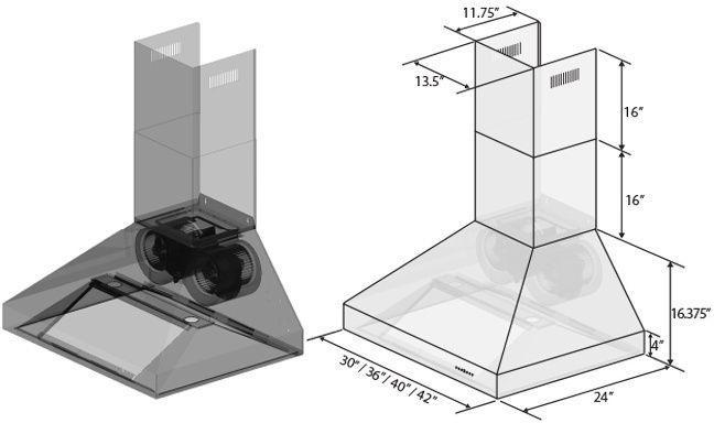 ZLINE Outdoor Wall Mount Range Hood in Stainless Steel 