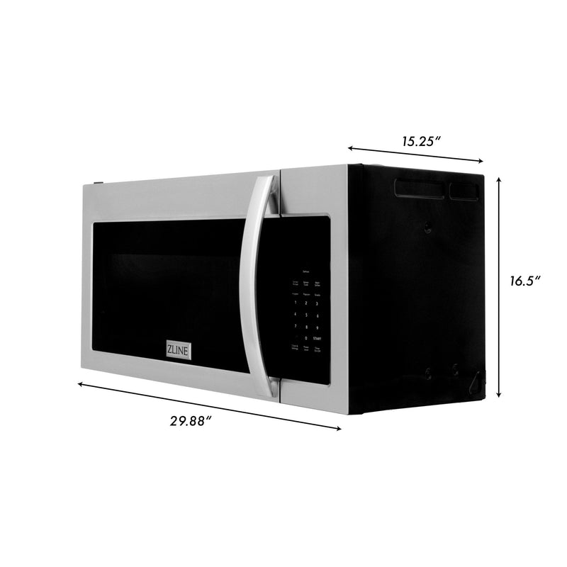 ZLINE Over the Range Convection Microwave Oven 30" in Stainless Steel with Modern Handle and Sensor Cooking MWO-OTR