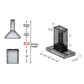 ZLINE Professional Island Mount Range Hood in Stainless Steel - KECOMi