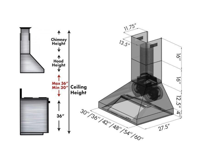 ZLINE Professional Wall Mount Range Hood in Stainless Steel